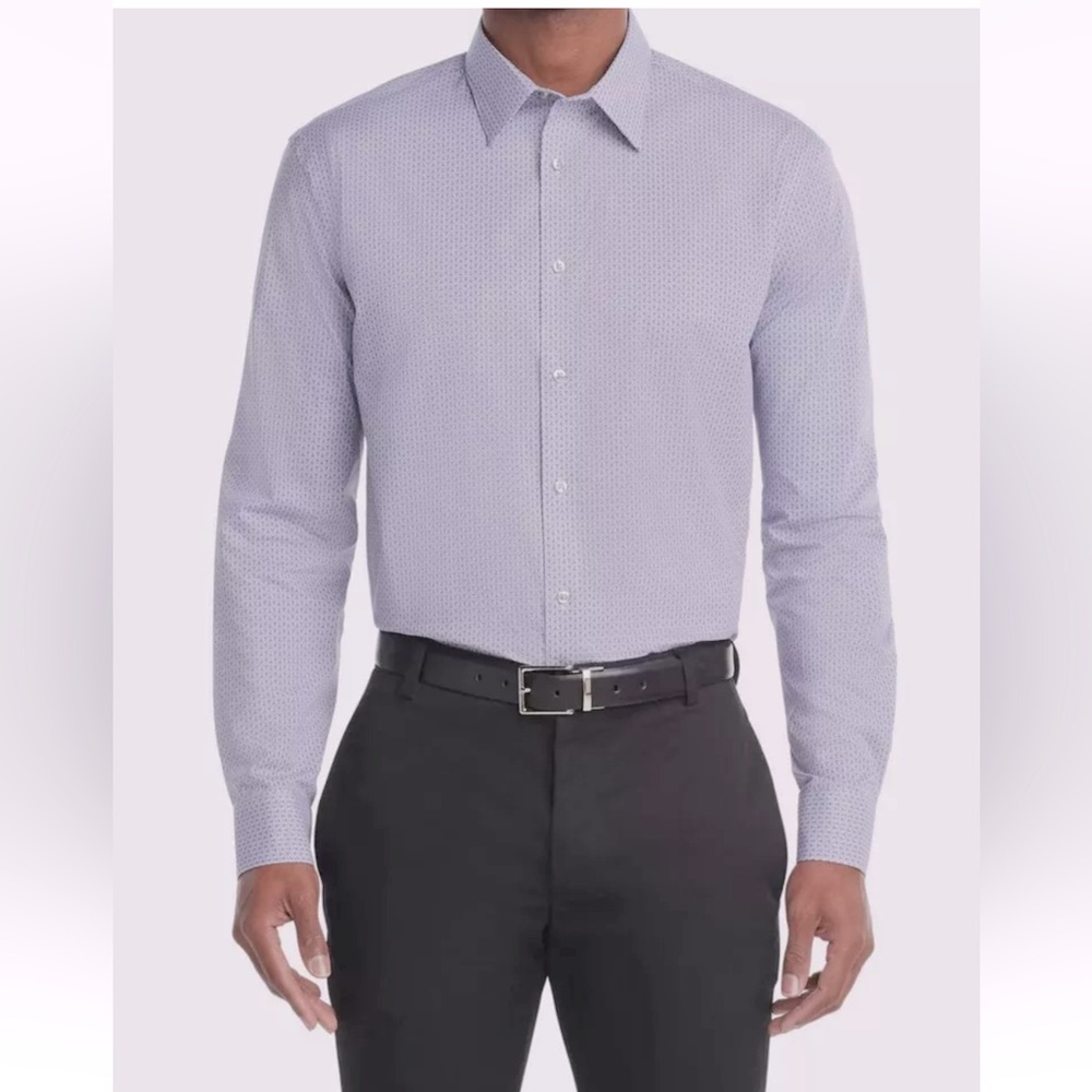 Calvin Klein Blue Steel+ Regular Fit Stretch Dress Shirt 16-1/2 32-33-Large